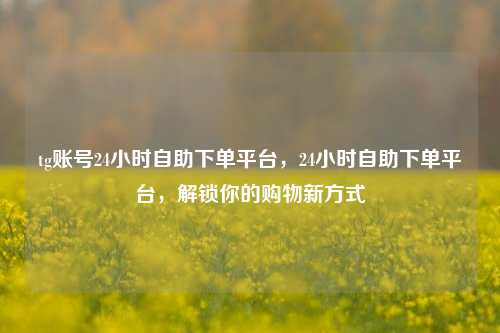 tg账号24小时自助下单平台，24小时自助下单平台，解锁你的购物新方式