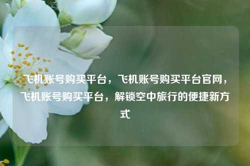 飞机账号购买平台，飞机账号购买平台官网，飞机账号购买平台	，解锁空中旅行的便捷新方式  第1张