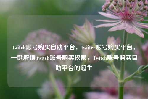 twitch账号购买自助平台，twiiter账号购买平台，一键解锁.twitch账号购买权限，Twitch账号购买自助平台的诞生